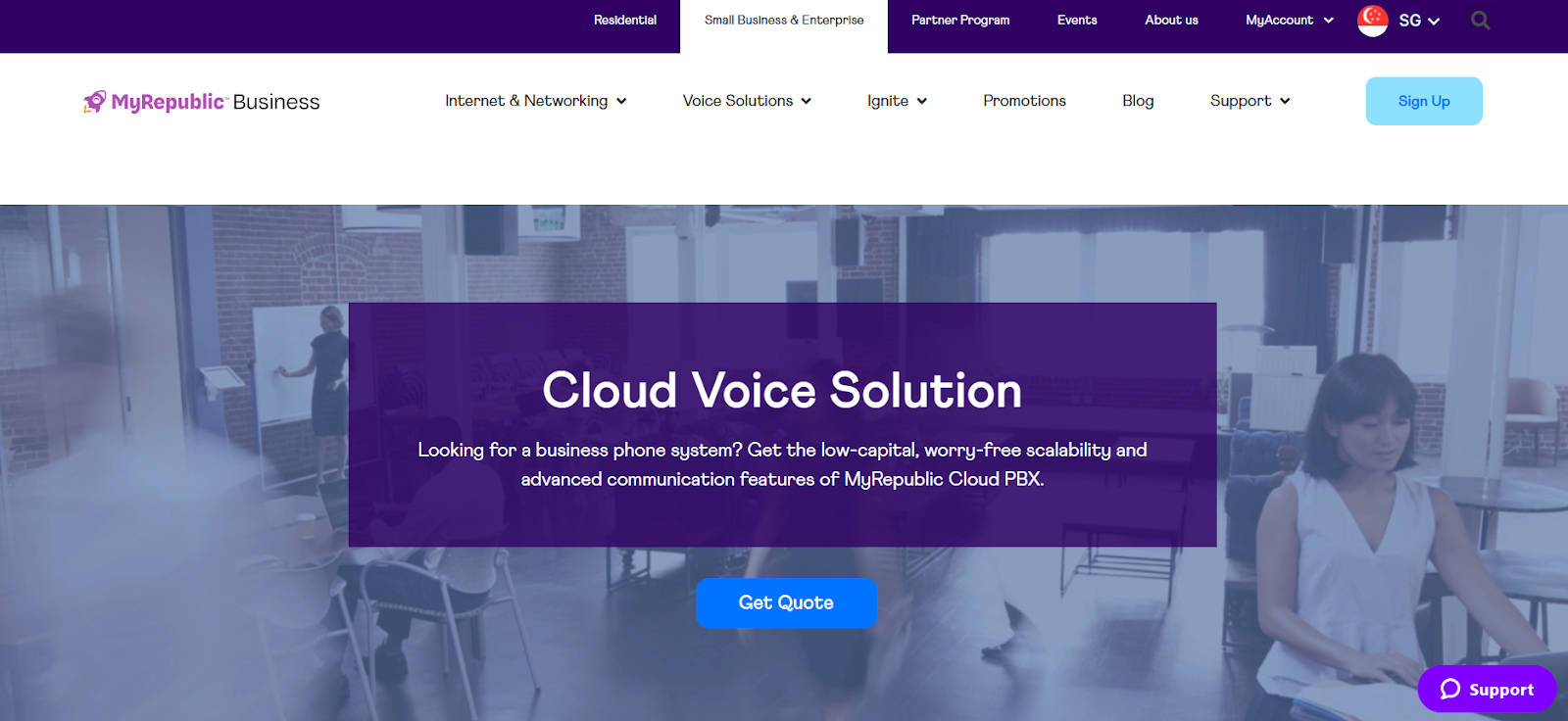 MyRepublic website snapshot highlighting the services it offers.