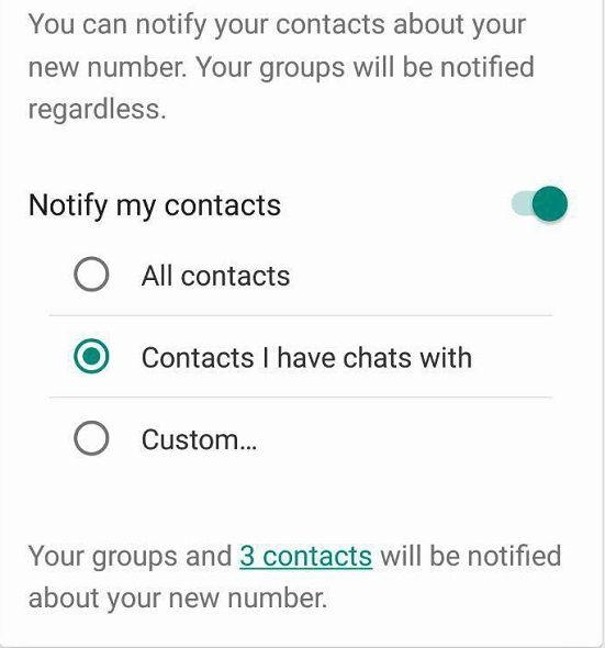 Notification of contacts