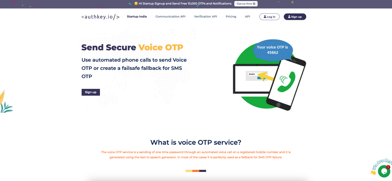 Authkey.io voice OTP and omnichannel communication platform interface