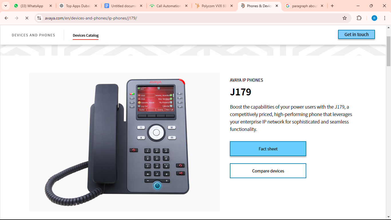 Avaya J179 IP Phone