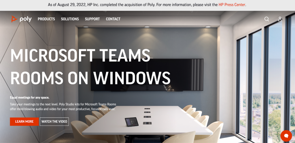 Poly website snapshot highlighting the services it offers.