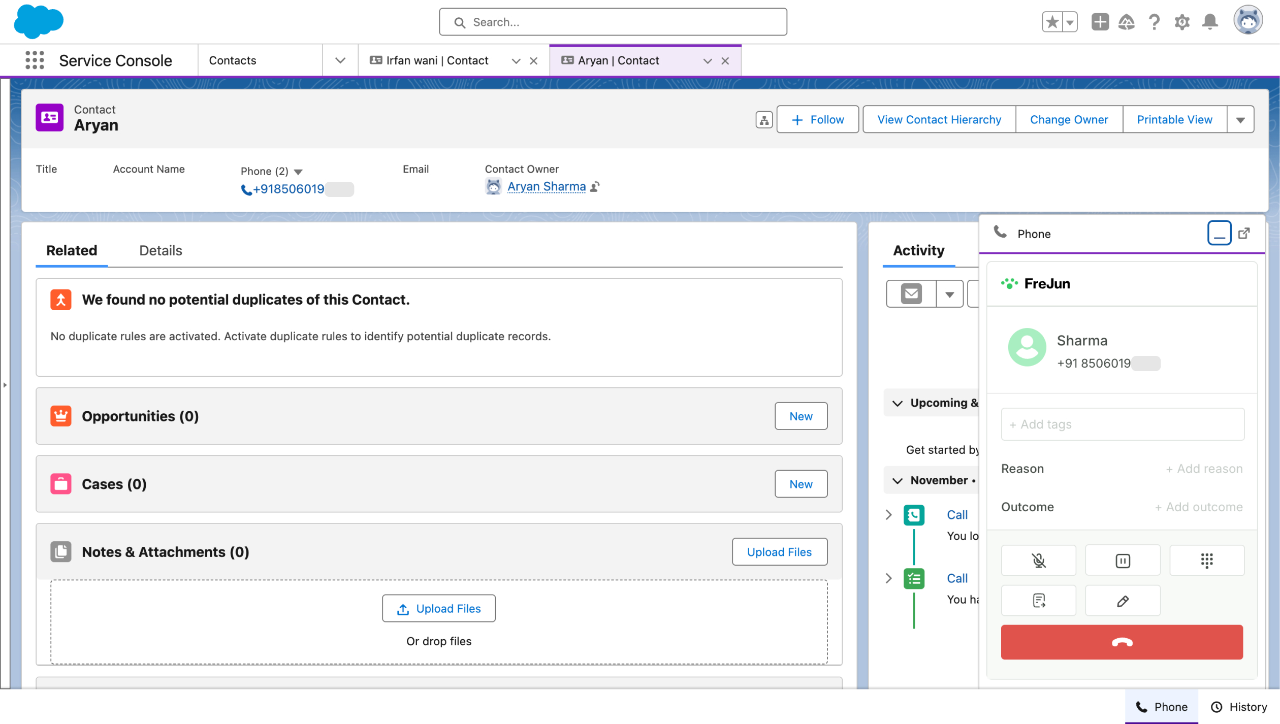 Make calls from Salesforce