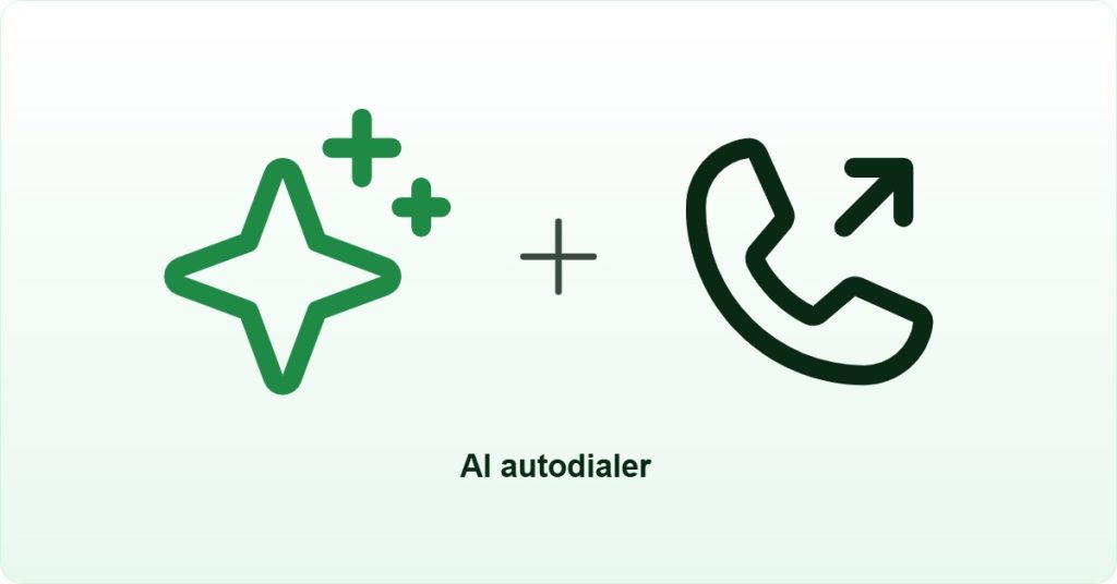 AI autodialer artificial intelligence transforming outreach outbound: an AI sparkle plus an outgoing call.