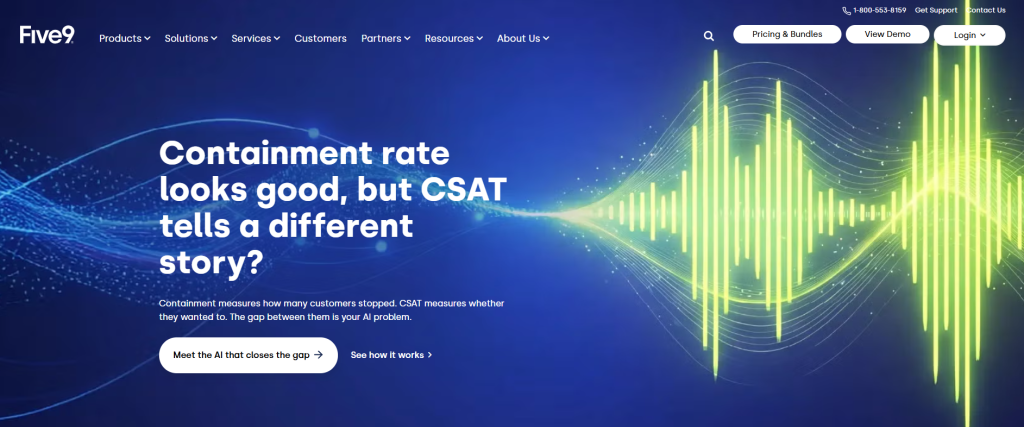 Five9 AI-powered contact center solution for enterprise customer support