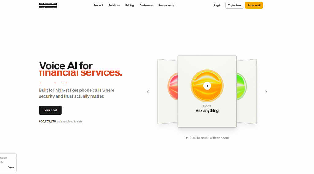 Bland AI Homepage