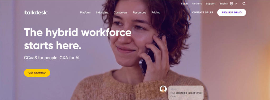 Talkdesk AI-powered customer experience platform with cloud calling